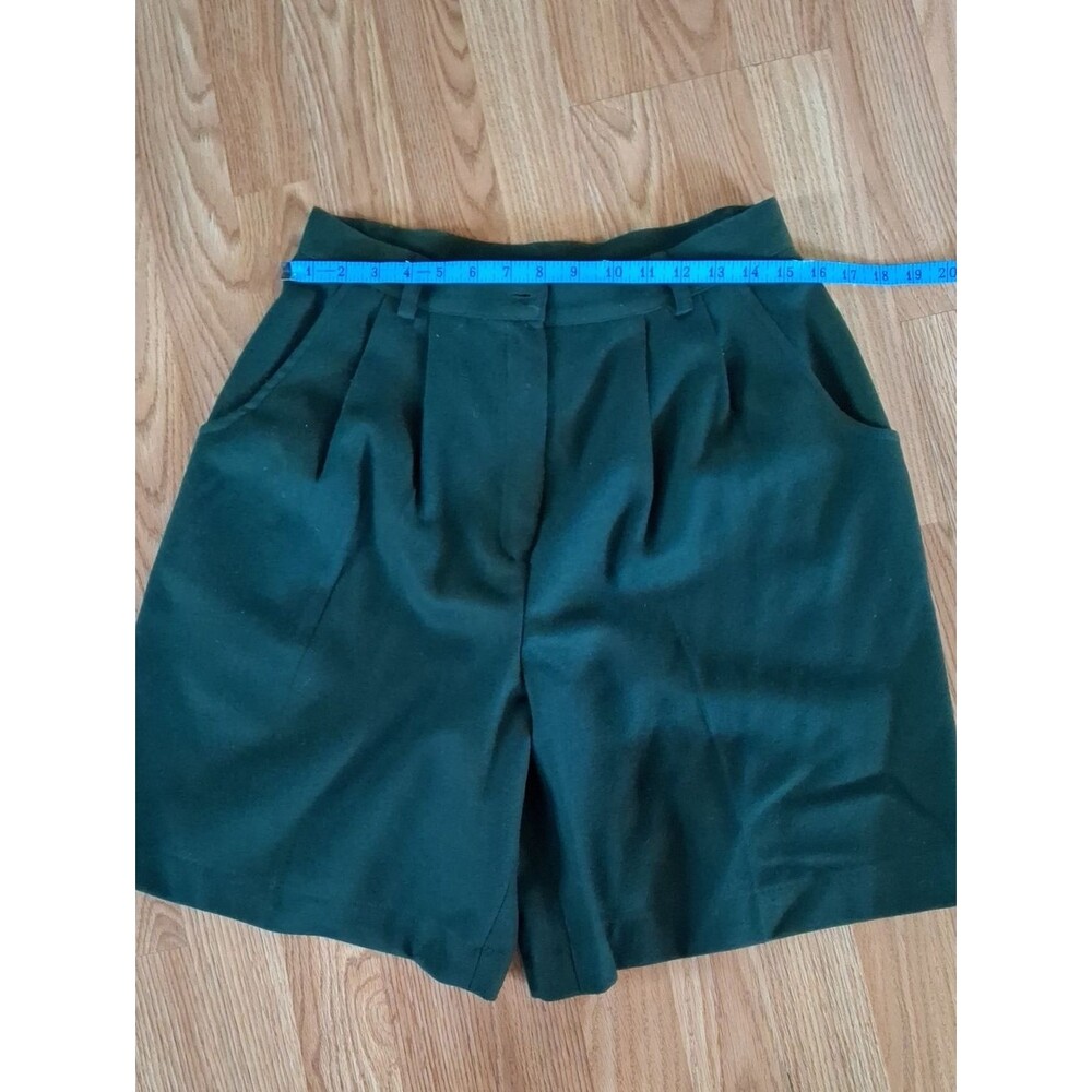 Savannah High-Waist Pleated Forest Green Shorts (Mis429)